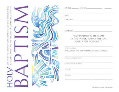 Community Child Baptism Certificate (Package of 12)