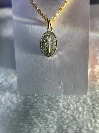 Picture of UMC Cross and Flame Pendant with Chain - Gold