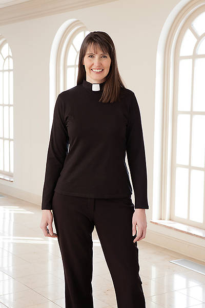 Picture of WomenSpirit Long Sleeve Knit Blouse - Tab Collar