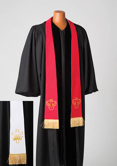 Picture of Reversible Ready-Made Red and White Stole