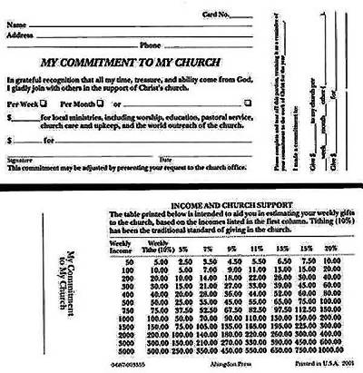 Picture of My Commitment to My Church Pledge Card (Pkg of 100)