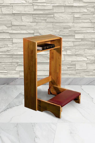 Folding Padded Kneeler - Pecan Stain