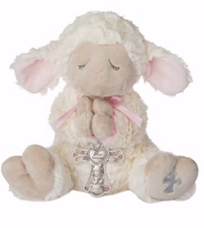 Plush - Serenity Lamb with Crib Cross - Girl