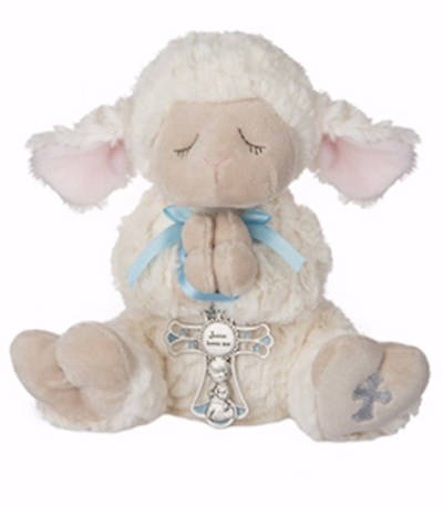 Plush - Serenity Lamb with Crib Cross - Boy