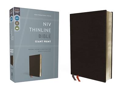 NIV Thinline Bible, Giant Print, Bonded Leather, Black, Red Letter Edition