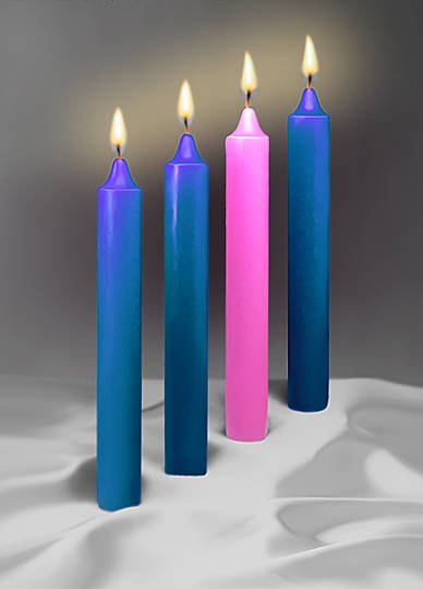 Emkay Advent Candle Set 12" X 1-1/2" - 3 Blue, 1 Pink