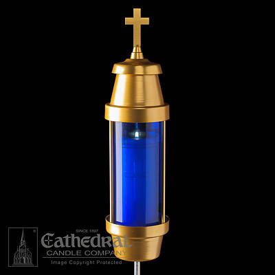 Cathedral Center Spike Blue Memorial Light Fixture