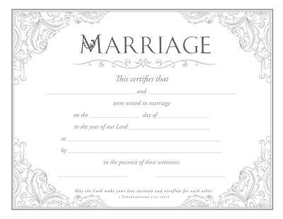 Marriage Certificate 1 Thess 3:12 (NIV) Pkg of 6