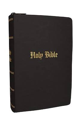 KJV Compact Large Print Bible, Black Leathersoft Zipper Closure, Red Letter, Comfort Print