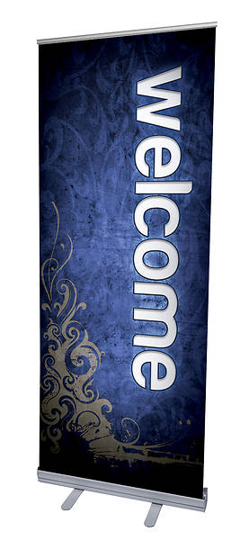 Adornment Welcome RollUp Banner with Stand