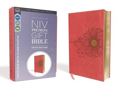 NIV Premium Gift Bible, Youth Edition, Leathersoft, Coral, Red Letter Edition, Comfort Print