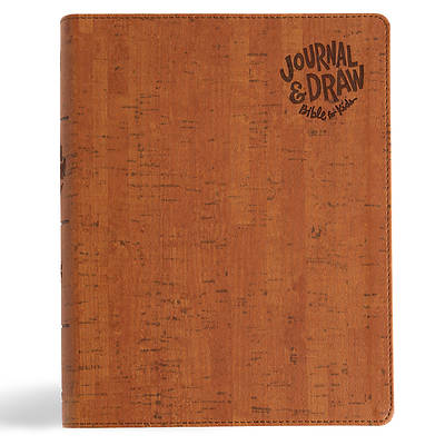 CSB Journal and Draw Bible for Kids, Brown Cork Leathertouch