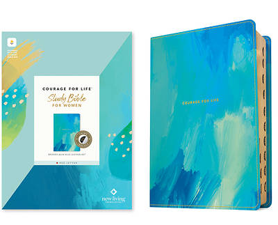 NLT Courage for Life Study Bible for Women, Filament Enabled (Leatherlike, Brushed Aqua Blue, Indexed, Red Letter)
