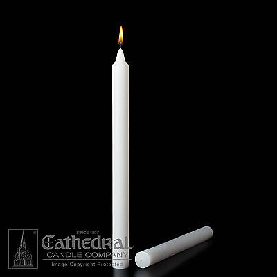 Stearic Altar Candles Cathedral 16 x 1 1/2 Pack of 12 Plain End