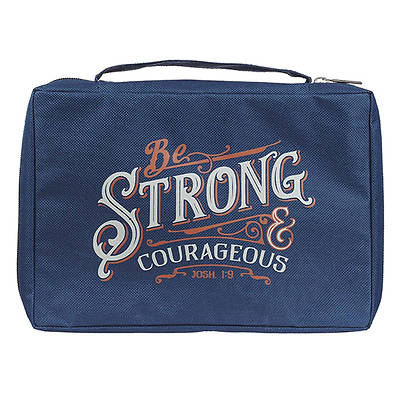 Bible Cover Value Navy Be Strong & Courageous
