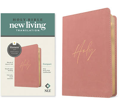 NLT Compact Bible, Filament-Enabled Edition (Leatherlike, Holy Dusty Pink, Red Letter)