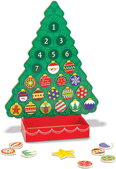Melissa & Doug Countdown to Christmas Wooden Advent Calendar - Magnetic Tree, 25 Magnets