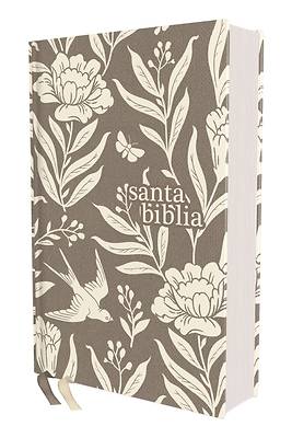 Picture of Nvi, Santa Biblia, Texto Revisado 2022, Tamaño Compacto, Tapa Dura/Tela, Floral Gray, Palabras de Jesús En Rojo, Comfort Print