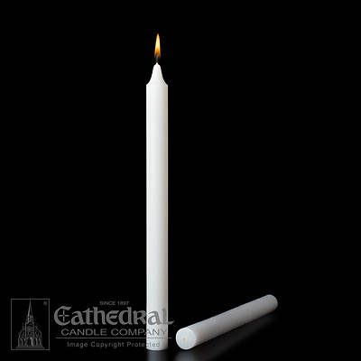 Stearic Altar Candles Cathedral 4 3/4 x 25/32 Pack of 72 Plain End