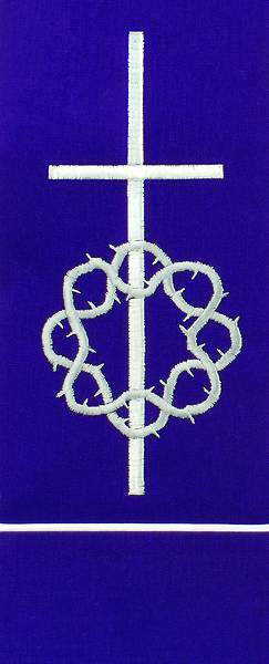 Picture of Crown of Thorns White on Purple Stole