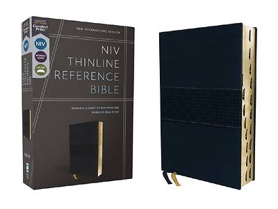 Niv, Thinline Reference Bible, Leathersoft, Navy, Red Letter, Thumb Indexed, Comfort Print