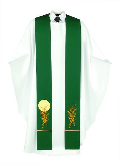 Picture of Wheat and Sun on Green Stole