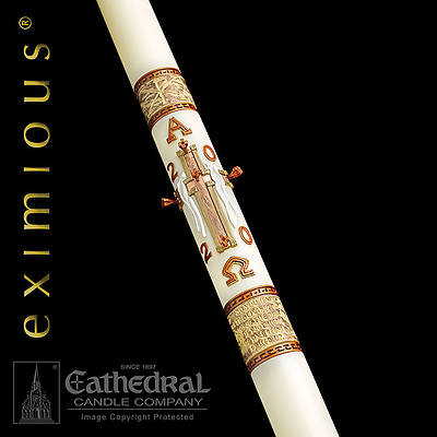 Picture of Cathedral Eximious Luke 24 Paschal Candle 3-1/2" x 48"