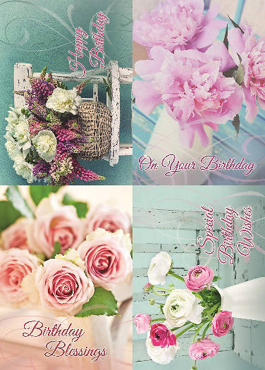 Fragrant Bouquets Birthday Boxed Cards