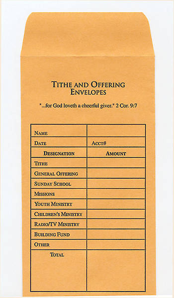 Tithe and Offering Envelope, Goldenrod, Package of 100