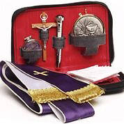 Koleys K151 7 Host Cap Sick Call Set Soft Grey Suede 6 1/2" x 4 1/4" x 1 1/2"