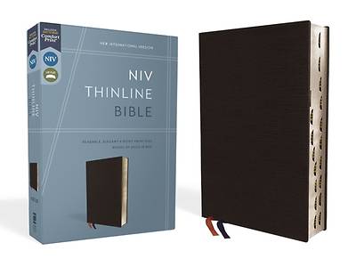 Picture of NIV, Thinline Bible, Bonded Leather, Black, Indexed, Red Letter Edition