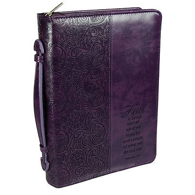 Picture of Faith Leather Medium Purple Bible Cover