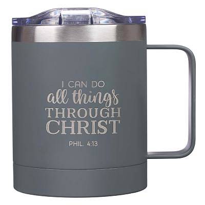 Mug Stainless Steel Camp Style All Things Through Christ Philippians 4:13