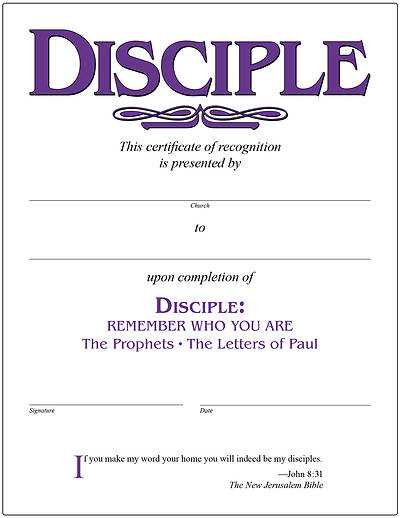 Disciple III Remember Who You Are Certificate [PDF Download]