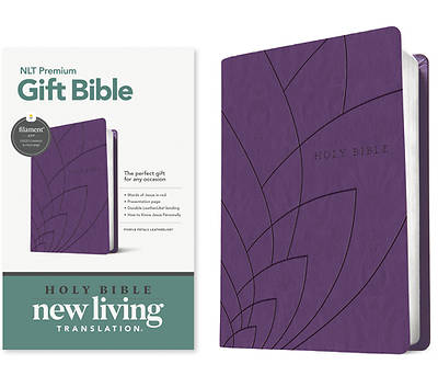 Premium Gift Bible Nlt, Filament Enabled (Leatherlike, Purple Petals, Red Letter)