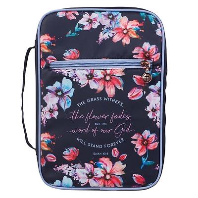 Picture of Bible Cover Medium Navy the Grass Withers Isaiah 40