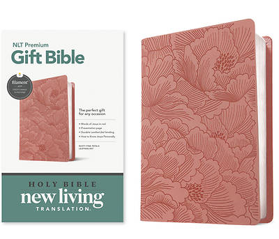 Premium Gift Bible Nlt, Filament Enabled (Leatherlike, Dusty Pink Petals, Red Letter)