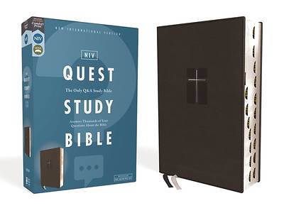 NIV Quest Study Bible, Leathersoft, Black, Indexed, Comfort Print