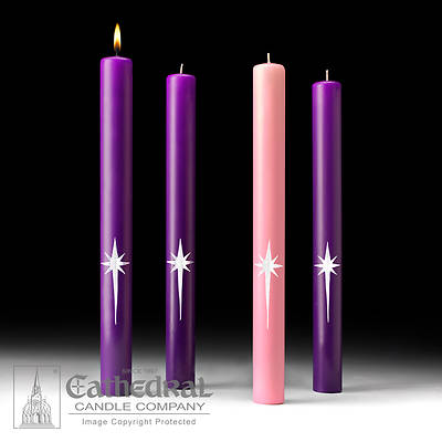 Star of the Magi Advent Candle Set  - 1-1/2" x 16"