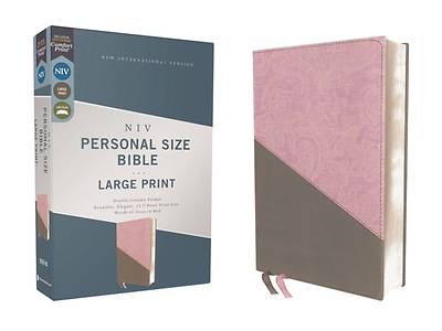 Picture of Niv, Personal Size Bible, Large Print, Leathersoft, Pink/Gray, Red Letter, Thumb Indexed, Comfort Print