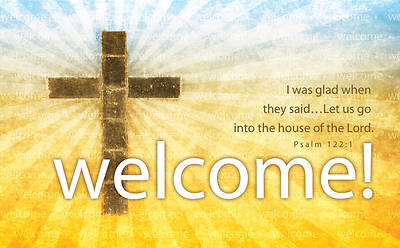Welcome Cross & Sunrays 3x5 Pew Cards