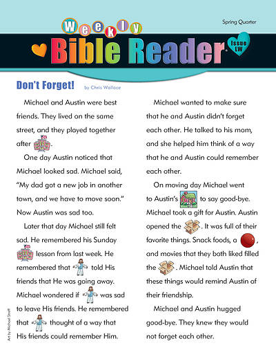 Picture of Heartshaper Early Elementary Bible Reader Take Home Papers PK5 Spring
