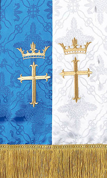 Picture of Blue And White Reversible Brocade Stole