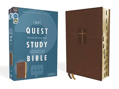 NIV Quest Study Bible, Leathersoft, Brown, Indexed, Comfort Print