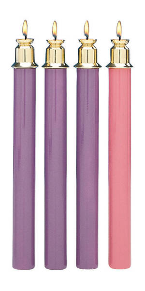 Will & Baumer 3 Purple, 1 Pink Advent Tube Candle Set