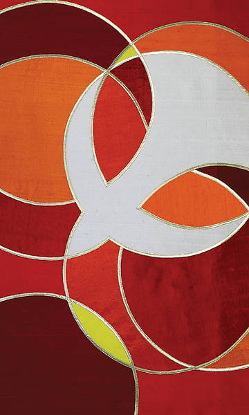 Circle and Dove Red Dupioni Pulpit Parament