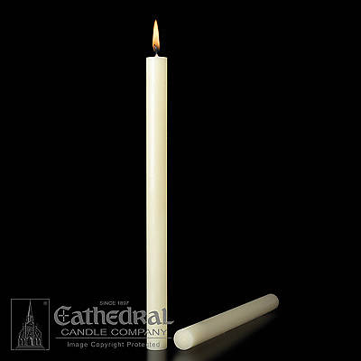 100% Beeswax Altar Candles Cathedral 17 x 1 1/4 Pack of 12 Plain End