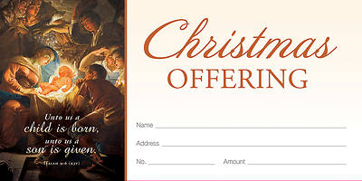 Christmas Unto Us a Child is Born Offering Envelope