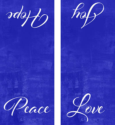 Picture of Four Sided Advent Candles Pulpit Scarf - Blue