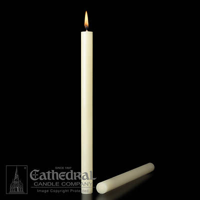 100% Beeswax Altar Candles Cathedral 16 x 7/8 Pack of 18 Plain End